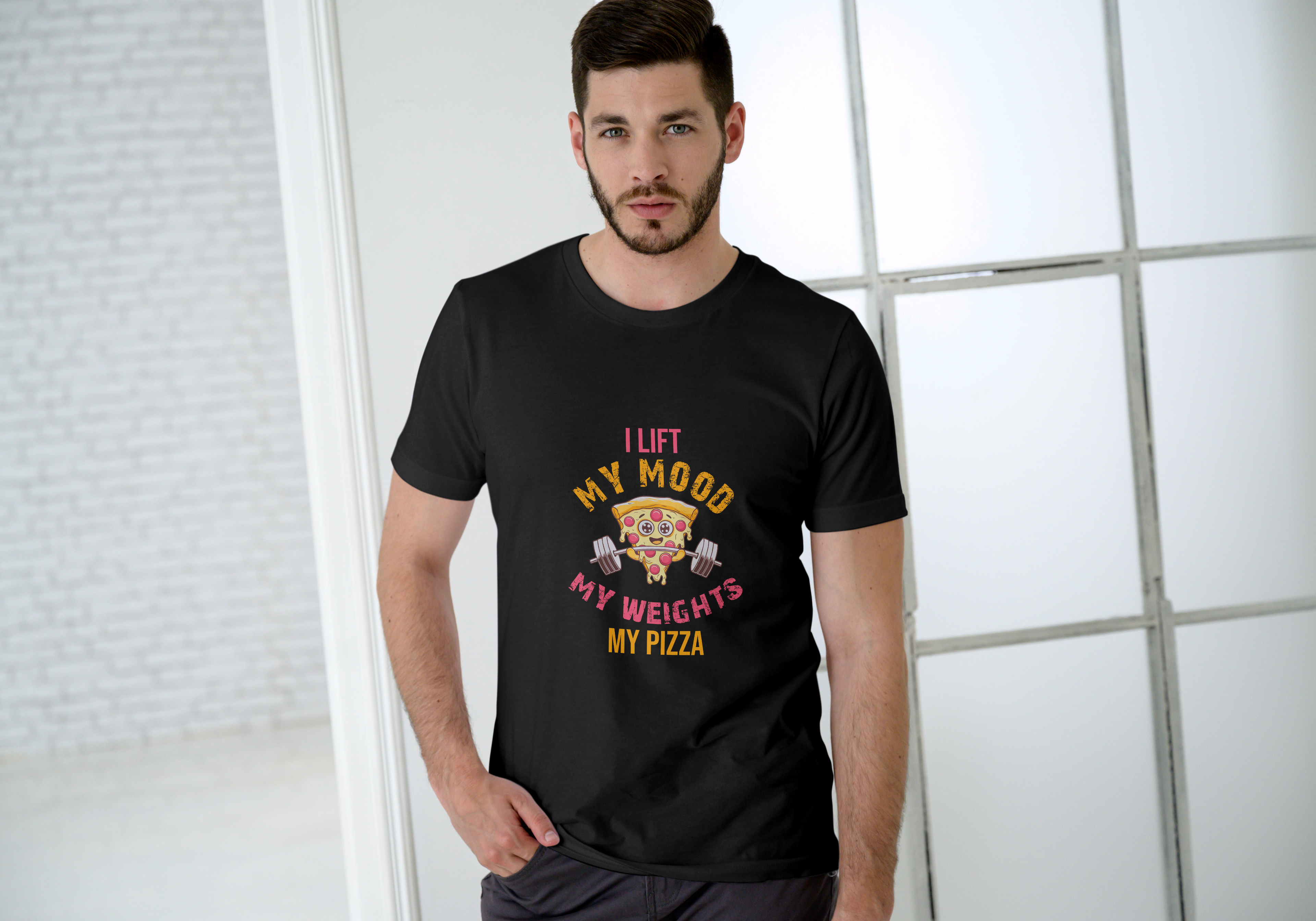 “I Lift My Pizza – Funny Gym T-Shirt”
