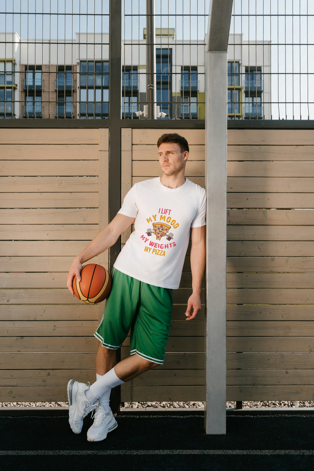 “I Lift My Pizza – Funny Gym T-Shirt”