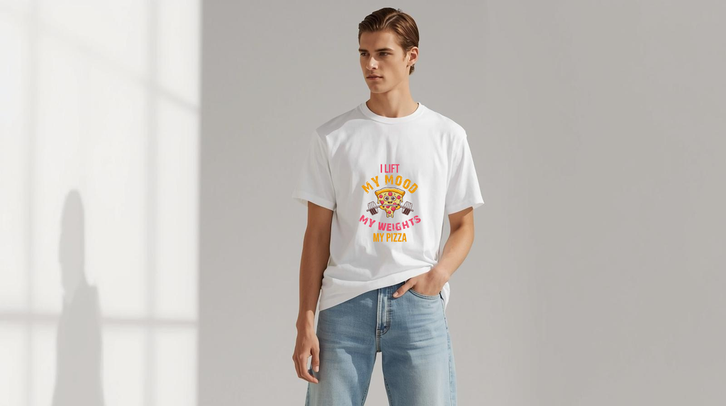 “I Lift My Pizza – Funny Gym T-Shirt”
