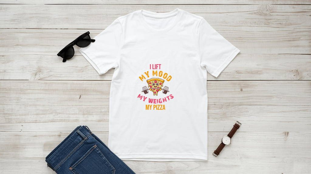“I Lift My Pizza – Funny Gym T-Shirt”