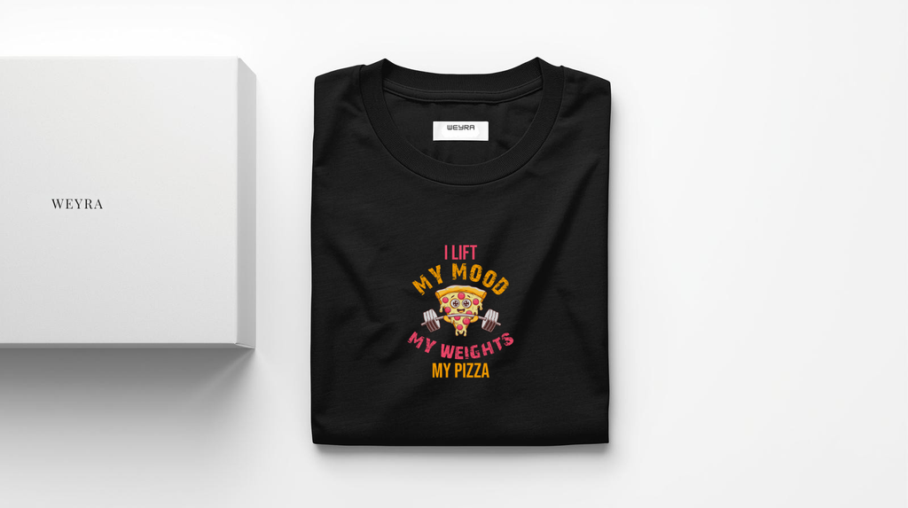 “I Lift My Pizza – Funny Gym T-Shirt”