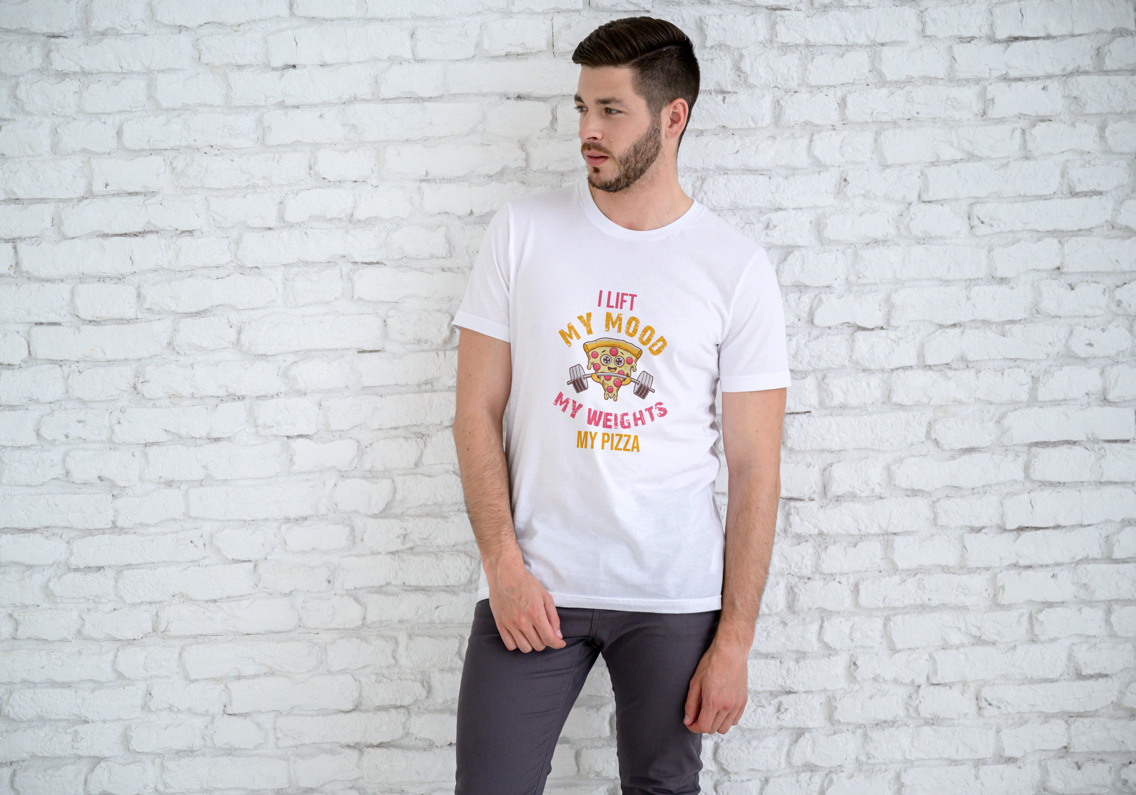 “I Lift My Pizza – Funny Gym T-Shirt”